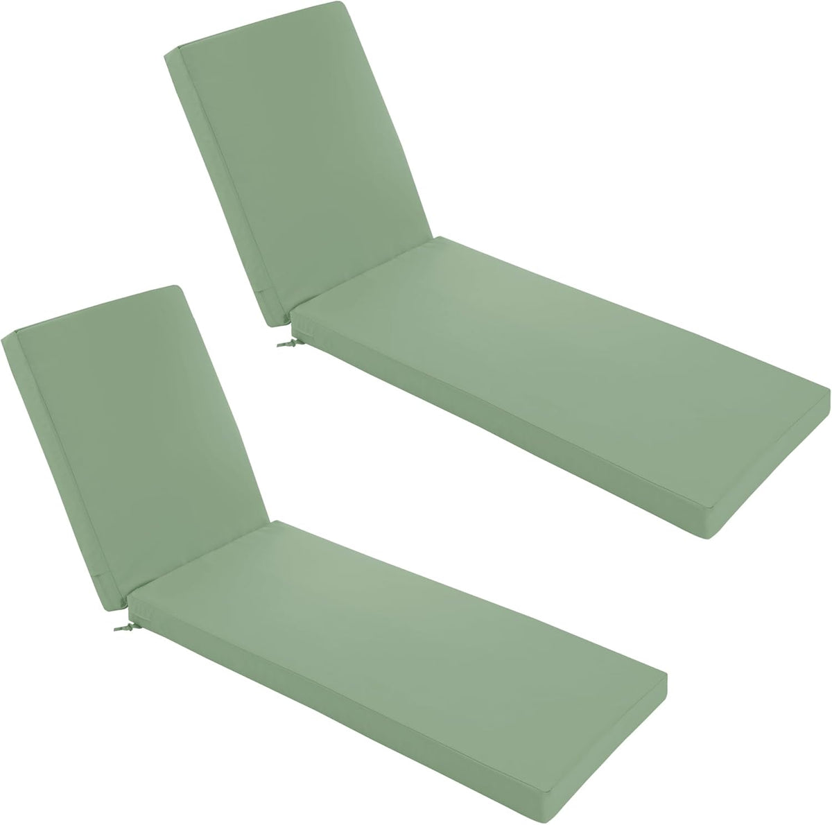 Chaise Lounge Cushions Outdoor Set of 2 - Waterproof and Fade Resistant Sun Lounger Replacement
