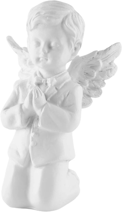 White Kneeling Praying Angel Statues, Handmade Resin Craft Home Decor, Indoor & Outdoor Angel