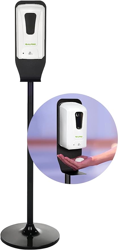 Alpine Automatic Hand Sanitizer Dispenser - Touchless Soap Dispenser with Floor Stand for