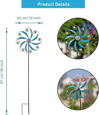 Stargarden Wind Spinner, Metal Outdoor Wind Sculptures & Spinners, Small Garden Pinwheels for Yard