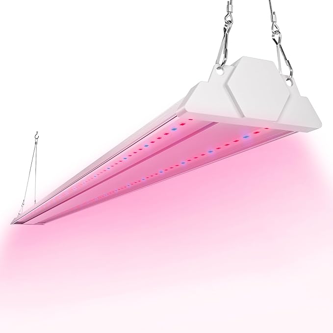 FREELICHT 1 Pack 4ft LED Grow Light, 60W (350W Equivalent), Red Blue (660nm+460nm) Full Spectrum