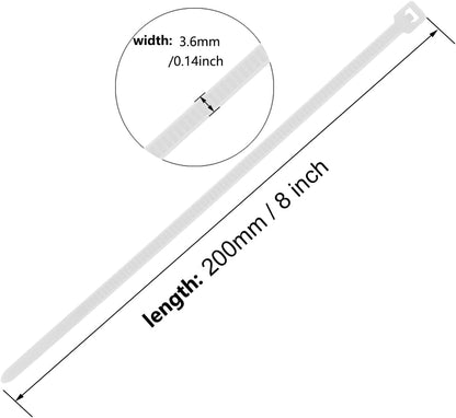 8 Inch Brown Zip Tie 1000 PCS, 40 Lbs - Small to Medium Zip Tie, Nylon PA66 UV Resistant Cable Tie