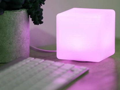 Mr.Go Rechargeable LED Color-Changing Light Cube 8", Dimmable Soothing Mood Lamp with Remote, 16