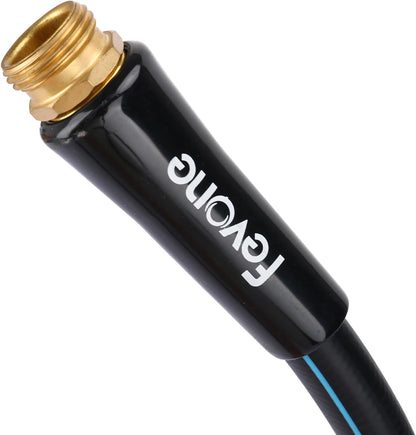 Fevone 50 ft x 5/8" Heavy Duty Garden Hose, Kink-Free Hybrid Polymer Water Hose, Lightweight