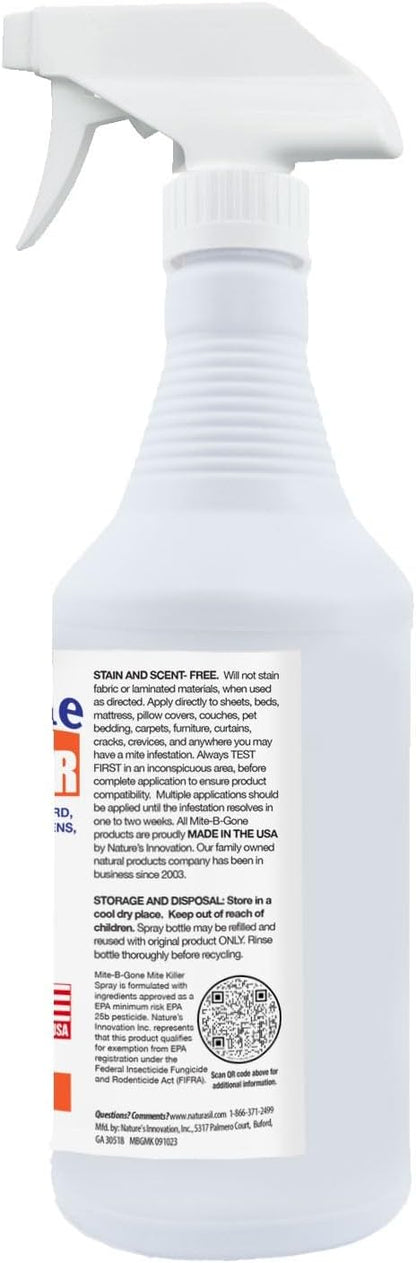 Mite Killer Spray by Mite-B-Gone — Kills Human Mites, Bird, Dust, Spider, Rat, Turkey, Carpet