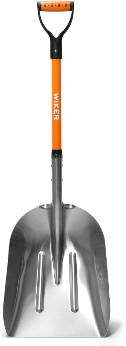WIKER Aluminum Snow Shovel for Driveway, 45-Inch Large Capacity Blade, 3.5lbs Lightweight with