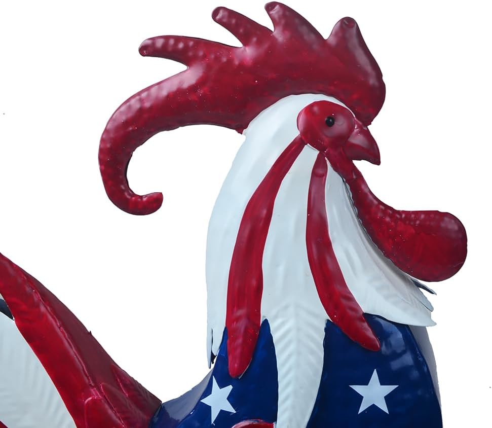 Rooster Statue Creative Chicken Animal Sculpture Garden Decoration Metal Yard Art for Patio Lawn