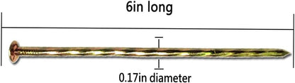 Metal Turf Stakes 200 Pcs 6-Inch Landscape Stakes, Spiral Galvanized Landscape Spikes, Garden Nails