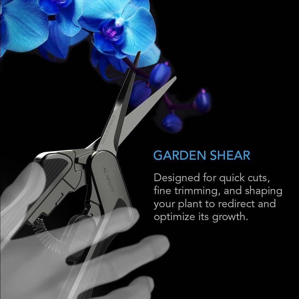AC Infinity 6.6” Stainless Steel Pruning Shear 2-Pack, Lightweight Ergonomic Design, Straight