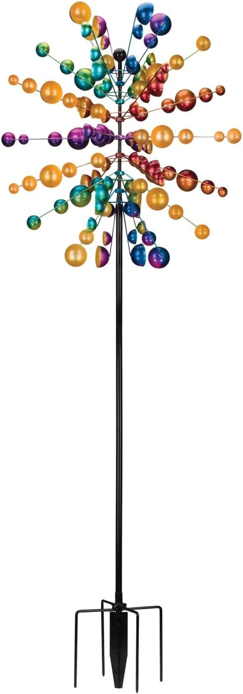 Regal Art & Gift Fireworks Wind Spinner – Metal Yard Decorations Outdoor | Kinetic Garden Spinner