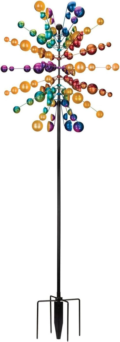 Regal Art & Gift Fireworks Wind Spinner – Metal Yard Decorations Outdoor | Kinetic Garden Spinner