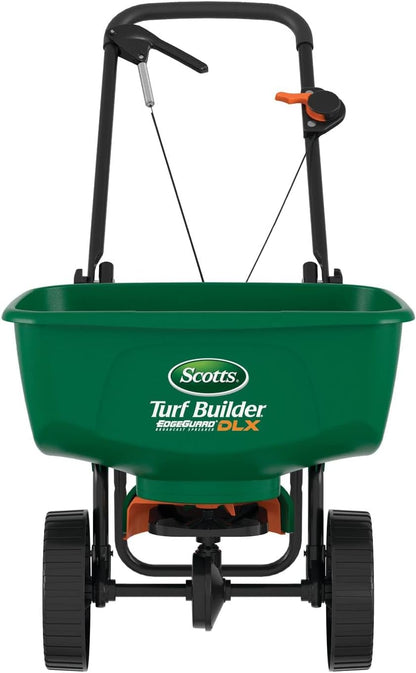 Scotts Turf Builder EdgeGuard DLX Broadcast Spreader for Seed, Fertilizer, Salt, Ice Melt, Holds up