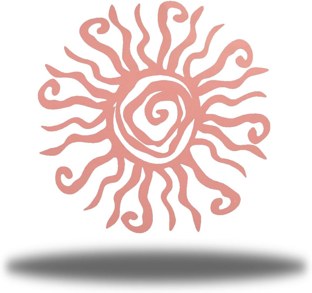 Riverside Designs Wacky Sun Metal Wall Art Indoor/Outdoor Decor - 12" Pink Rust Proof Wall