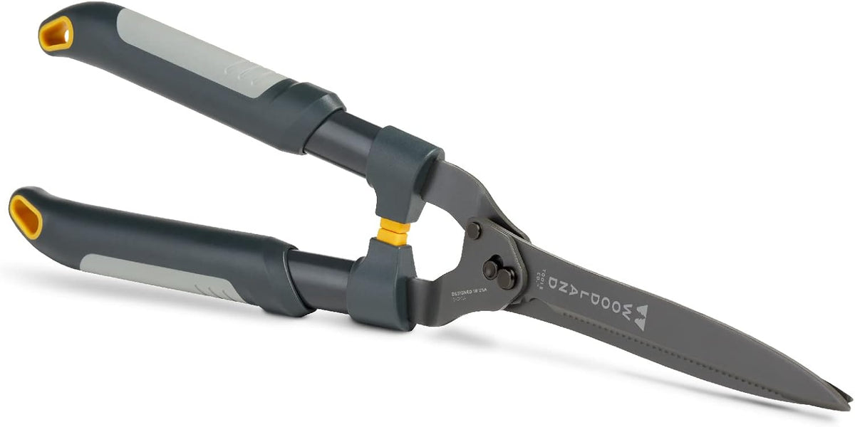 Woodland Tools Heavy Duty Hedge Shears, 25 Inch Manual Hedge Clippers with 10 Inch Lever-Assist