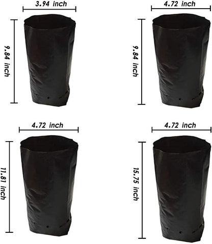 100 PCS Thicken Plastic Nursery Bags for Plants Fruit Flower Grow Bags Seedling Pots (7.87x11.81 in)