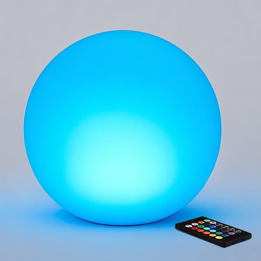 12-inch Dimmable Solar Globe Light, RGB 16 Color Changing Large Glowing Orb Light w/Remote
