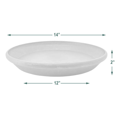 PSW Pot Collection AP35TC 14-inch Plastic/Stone/Wood Composite Plant Saucer Drip Tray – No Drainage