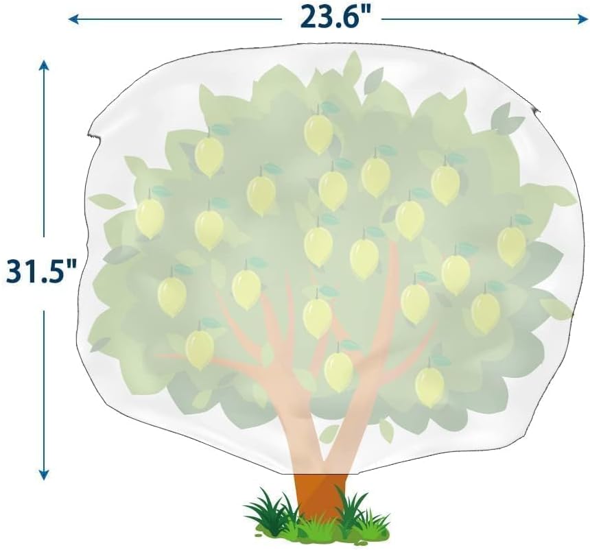 Homimp Plant Covers Freeze Protection, 4 Pack Frost Covers with Zipper Drawstring (23.6" x 31.5")