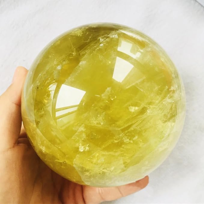 4-5cm/1.57-1.96inch Topaz Ball Polished Natural Yellow Crystal Sphere Decorative Sphere Healing