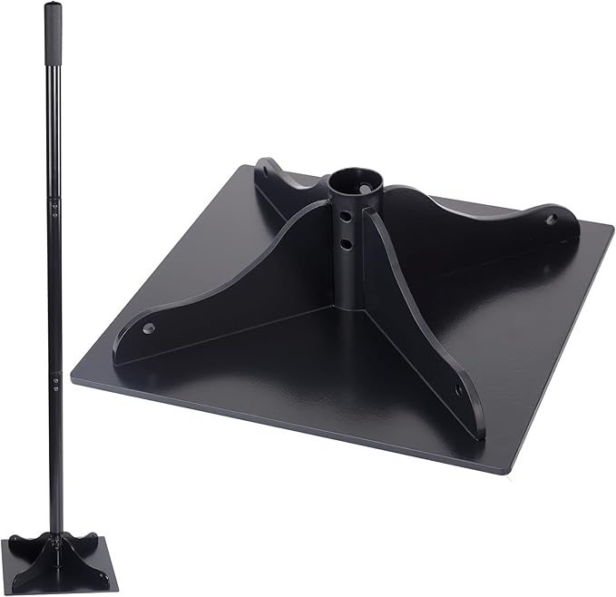 Acostop Heavy-Duty Steel Tamper, 10x10 Inch Laborsaving Ergonomic Hand Soil Tamper, Garden