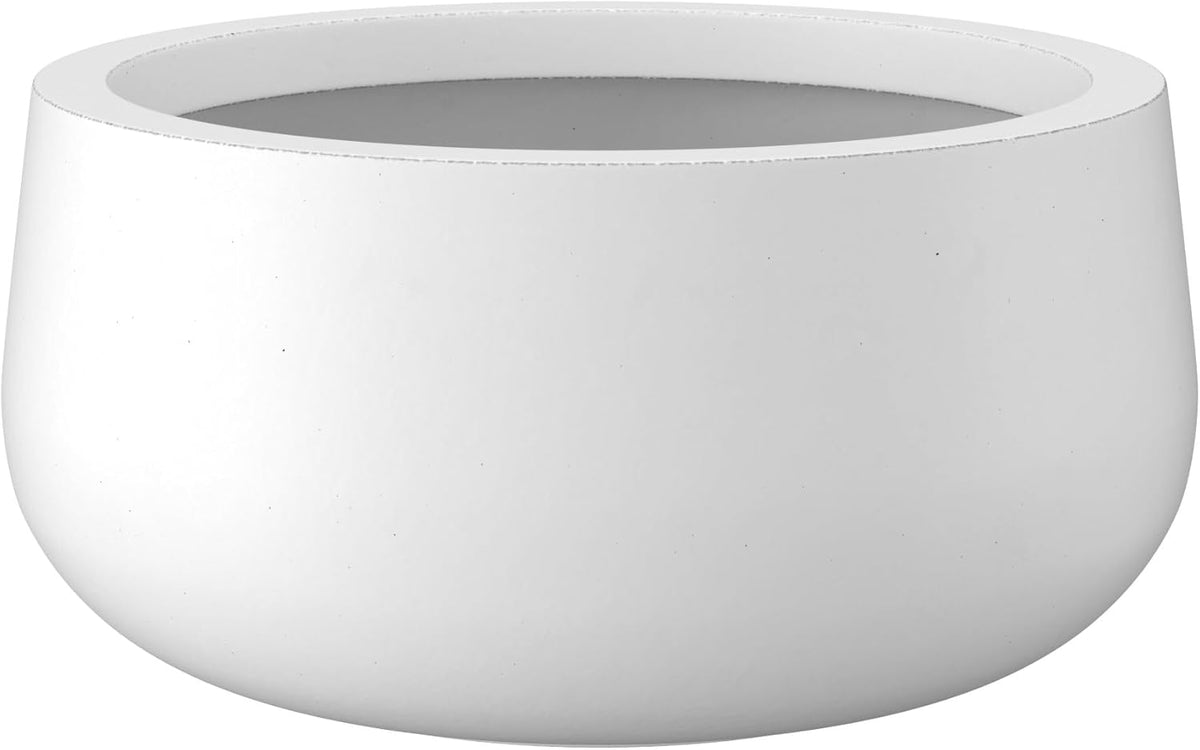 Kante 19.6" Dia Round Concrete Planter, Outdoor Indoor Garden Plant Pots with Drainage Hole and