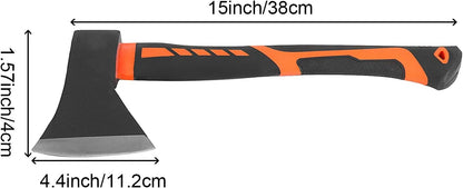 HOIGON 2 Pack 15 Inch Chopping Axe, Camping Hatchet with Fiberglass Shock-Absorbing Handle, Camp