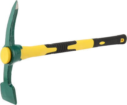 24 Inch Pick Mattock Hoe, Forged Weeding Mattock Pick Axe with Fiberglass Handle, Heavy Duty Garden