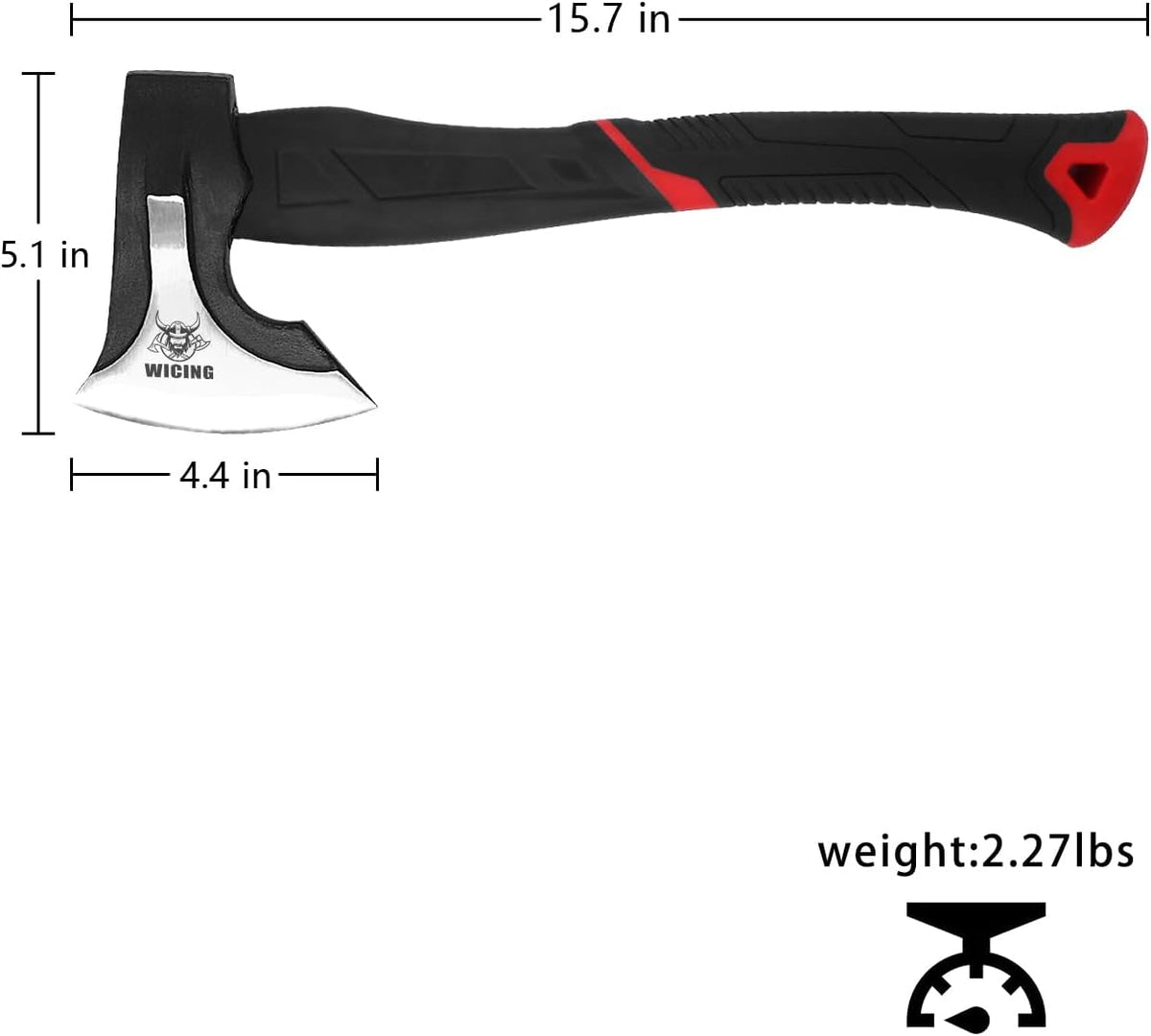 15 inch Hatchet for Small to Medium Size Kindling, Splitting Axe 1065 High Manganese Steel and