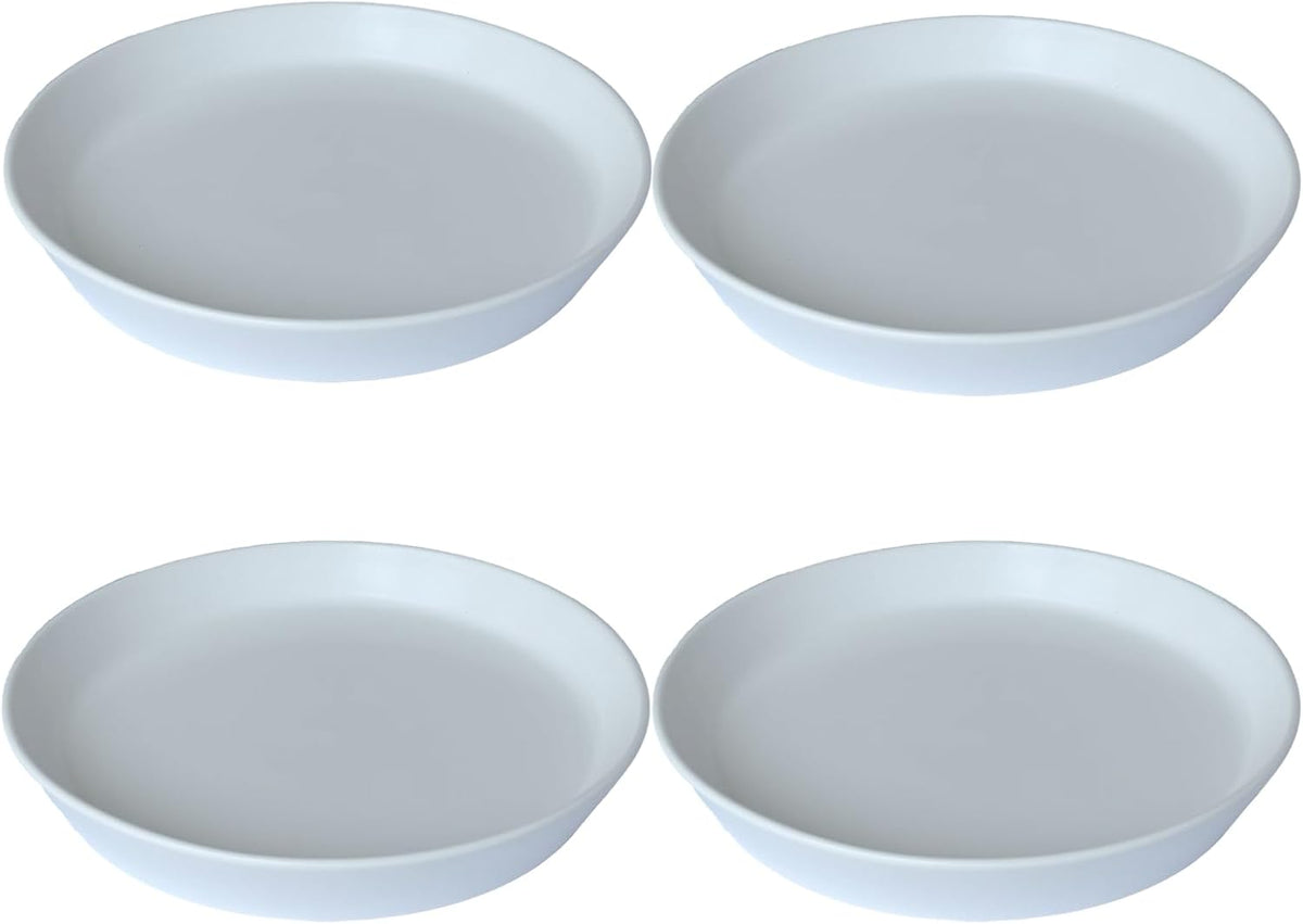 4 Pack of Plant Saucer, 5 inch Glazed Ceramic Plant Tray, Deep Drainage Tray for 4 Inch Flower