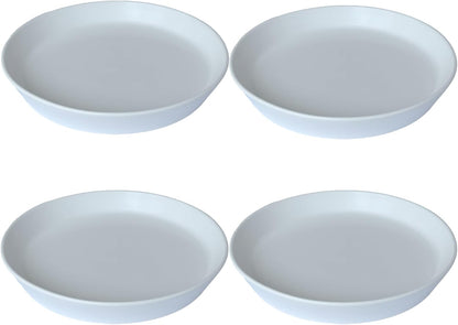 4 Pack of Plant Saucer, 5 inch Glazed Ceramic Plant Tray, Deep Drainage Tray for 4 Inch Flower