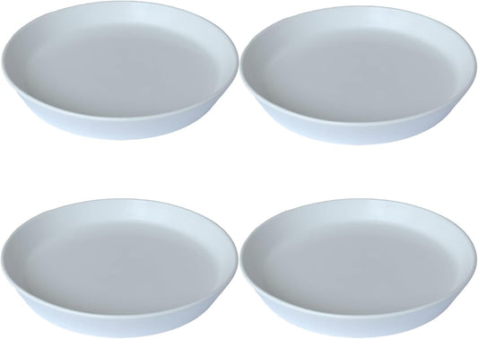 4 Pack of Plant Saucer, 5 inch Glazed Ceramic Plant Tray, Deep Drainage Tray for 4 Inch Flower