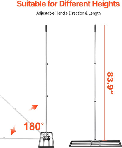 VEVOR Lawn Leveling Rake, Lawn Leveler with 83.9 in Handle, 36x10 in Ground Plate, Rust-Resistant