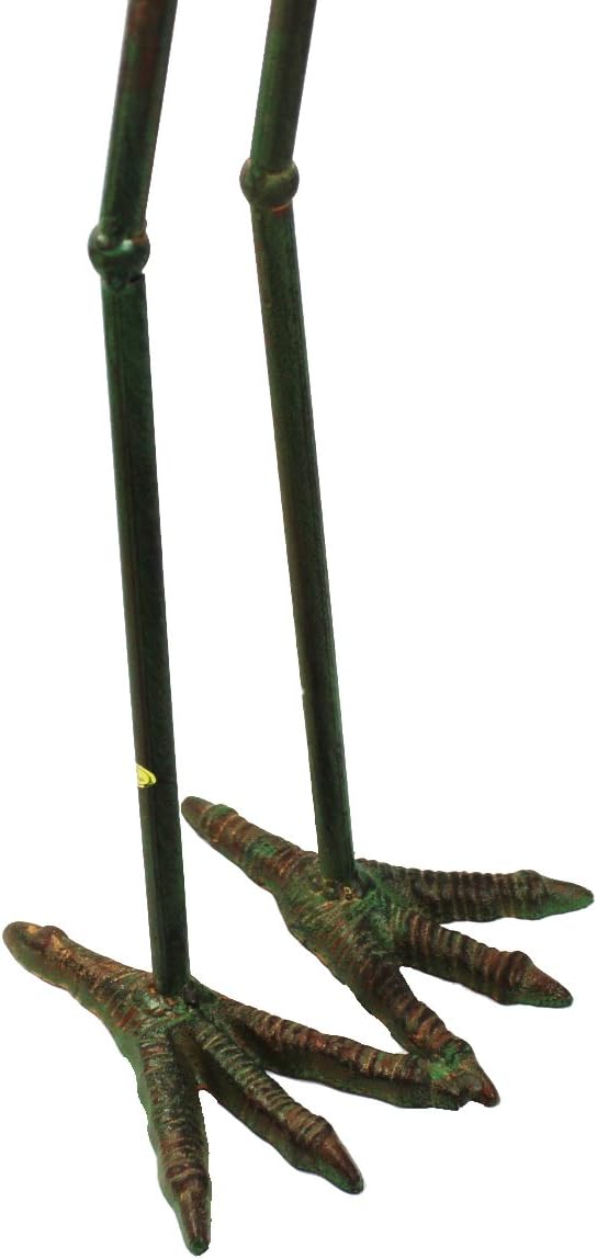 Seraphic Cast Iron Metal Crane/Heron Bird Garden Art Sculptures Statues for Indoor or Outdoor Lawn