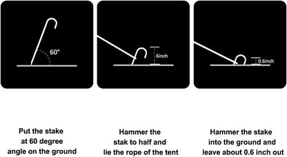 Eurmax USA Trampolines Stakes Heavy Duty Ground Stakes Canopy Parts Wind Stake with Rope 12 Inch