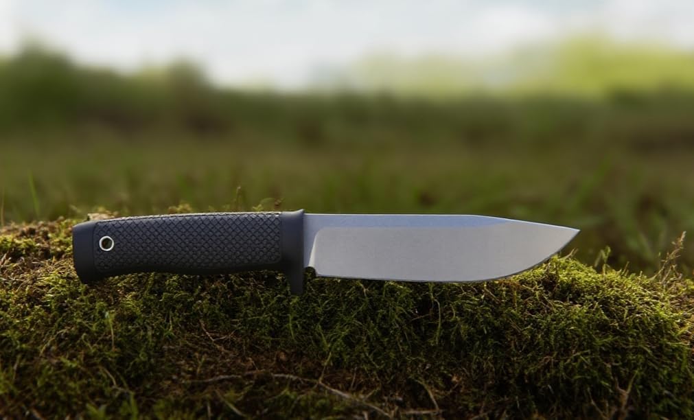 Tactical Fixed Blade Knife, 5.87 inch Blade, 4.65 inch Kray-Ex Handle, Stonewashed 420 Stainless