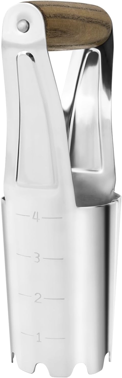 Haliaeetus Bulb Planter Tool, 4 inches Depth Mark Hand Bulb Planter, Non-Bending Stainless Steel