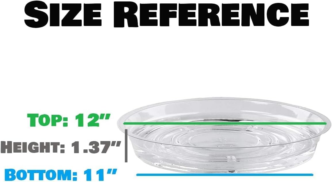 20 Pack 12 Inches Clear Plastic Plant Saucer Drip Trays Large Plant Plate Dish for Indoor Flower