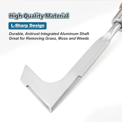 Berry&Bird Crack Weeder, Crevice Weeding Tool, 11.2" Stainless Steel Manual Weeder, L-Shaped