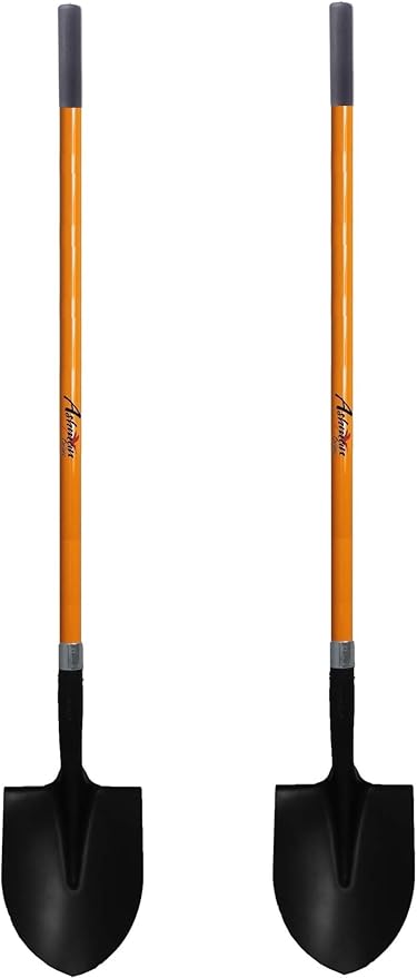Ashman HeavyDuty Digging Shovel (2 Pack) 47-Inch Lond Handle with Trenching Blade and durable