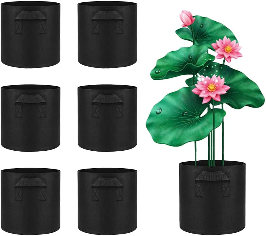 6 Pcs Lily Plant Pots for Pond, 2 Gallons Aquatic Pond Planter, Breathe Reusable Grow Bags with