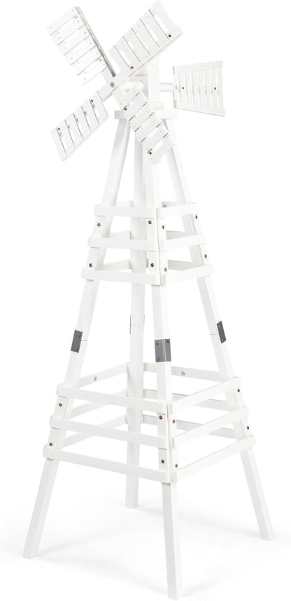 Wooden Windmill, Weather-Proof Wind Spinner, Outdoor Wind Mill for Garden Lawn Patio Decoration