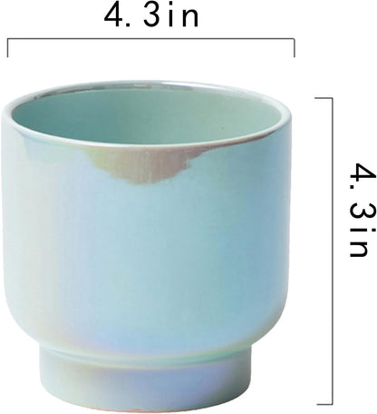 LB Blue Ceramic Planters for Indoor Plants, Succulent Plant Pots Ceramic Plant Pot, Modern Flower
