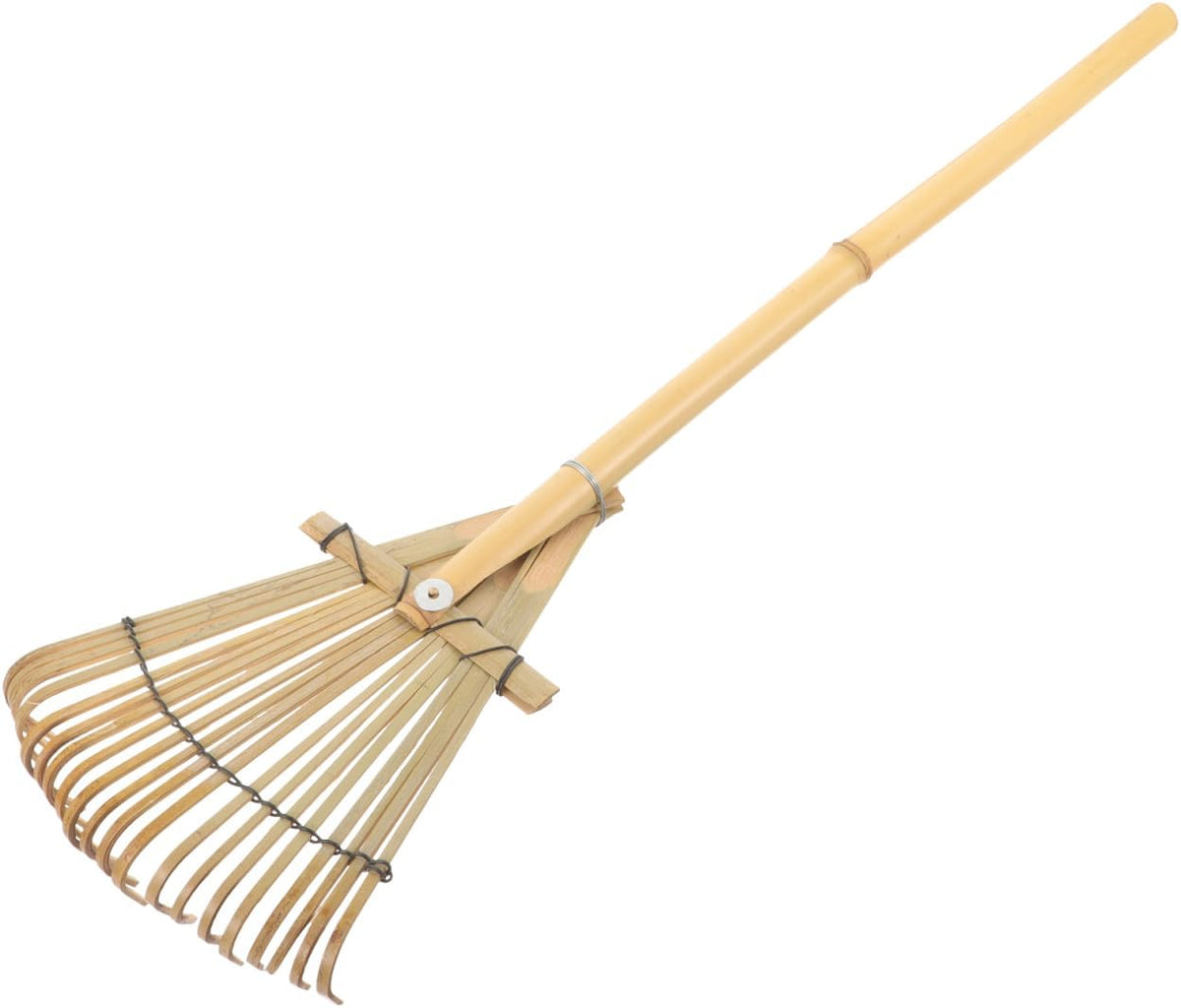 Wooden Garden Rake 20 Tines Hand Rake for Leaves Soil Spreading Lawn Care Yard Tool for Gardening