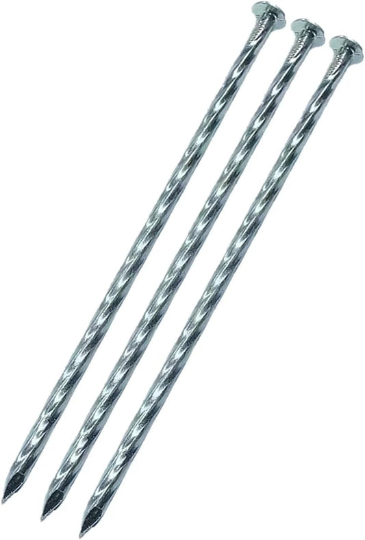 12 Inch Ground Stakes, Spiral Metal Landscapes Edging Spikes, 0.75 Inch Extra Large Top, for Paver