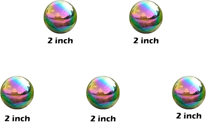 Nerien Gazing Ball, 2 Inch Stainless Steel Garden Mirror Globe, Polished Ornament Sphere, Hollow