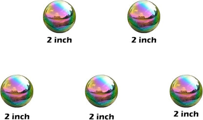 Nerien Gazing Ball, 2 Inch Stainless Steel Garden Mirror Globe, Polished Ornament Sphere, Hollow