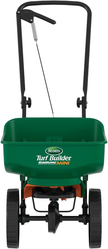 Scotts Turf Builder EdgeGuard Mini Broadcast Spreader for Seed, Weed and Feed, Fertilizer, Salt