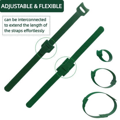 CHZKVOY 100Pcs 6-Inch Green Reusable Adjustable Plant Ties & Garden Tape