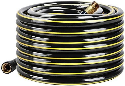 Solution4Patio Lead-in Black Garden Hose 5/8 in. x 25 ft. -Kink Free, No Leaking, Male/Female