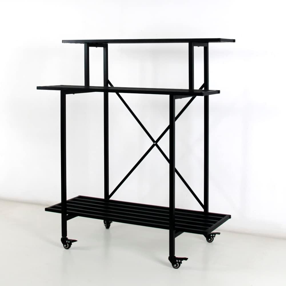 Zhongma 3 Tier Sturdy Plant Stand with Wheels, Heavy Duty Plant Holder for Home Indoor and Outdoor